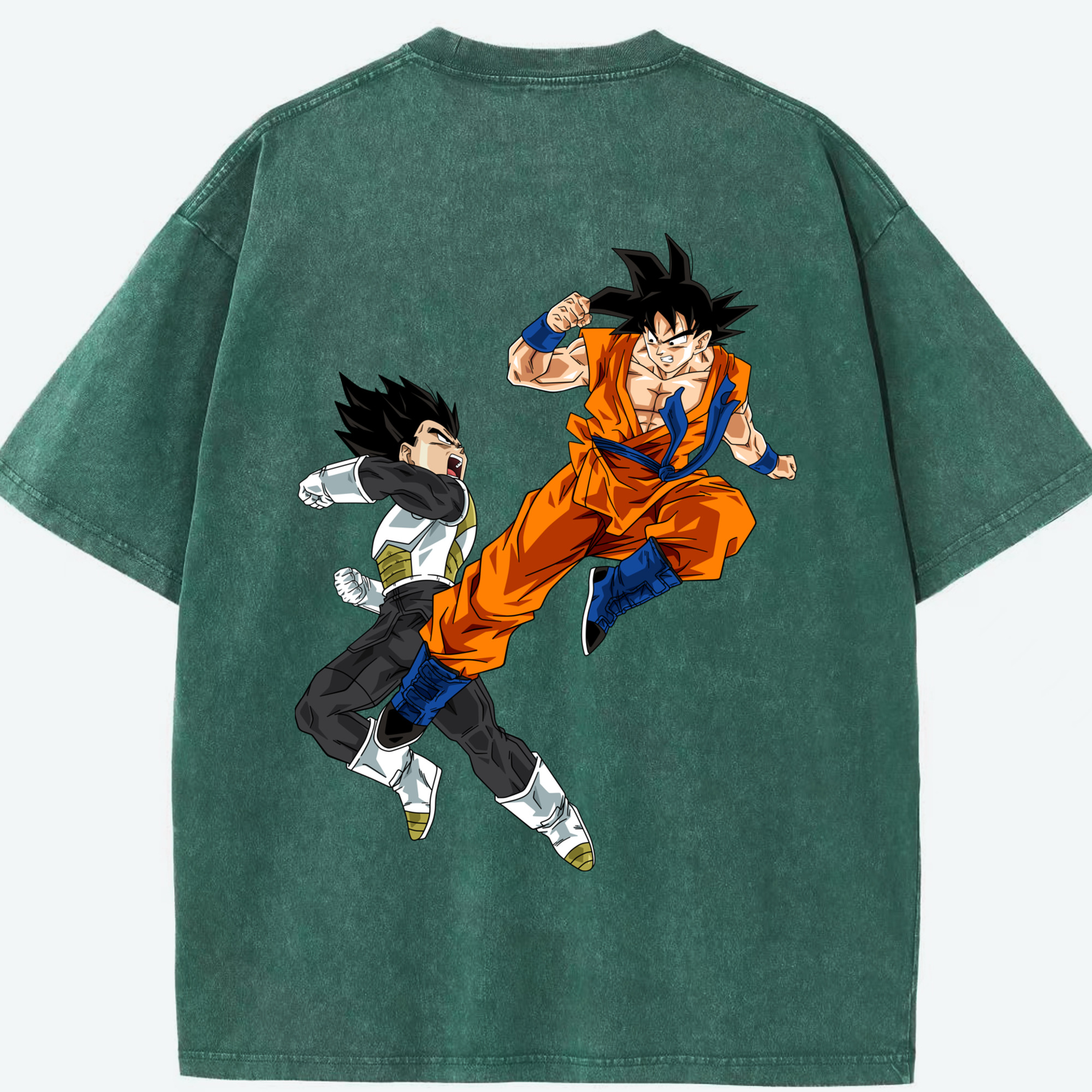 （画像用） ドラゴンボール 孫悟空（そん ごくう）Son Goku カカロット DRAGON BALL Kakarotto 綿100% ヴィンテージ風 半袖Tシャツ（背面プリント）
